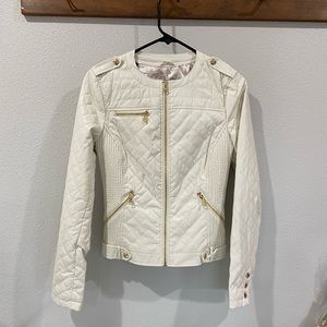Women’s Guess Ivory Pleather Jacket